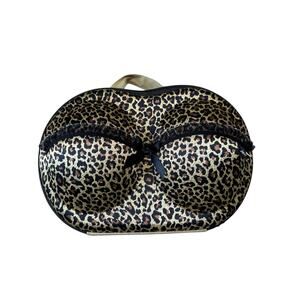 Jackie's Collection Hardshell Bra Bag/Purse; Cheetah Print; Cosmetic; NWOT